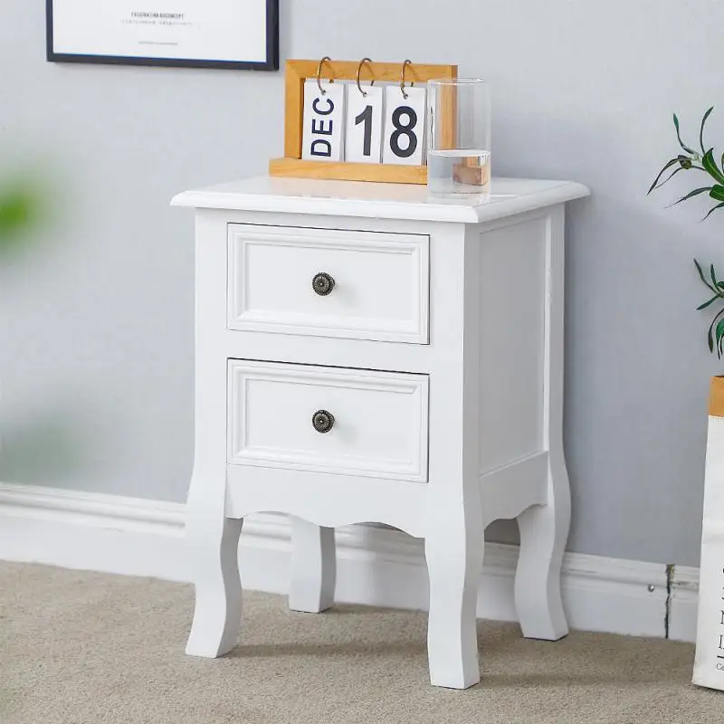 

2Pcs Nordic Simple Nightstands Drawer Organizer Storage Cabinet Solid Wood Nightstand Bedroom Furniture Night Stand HWC
