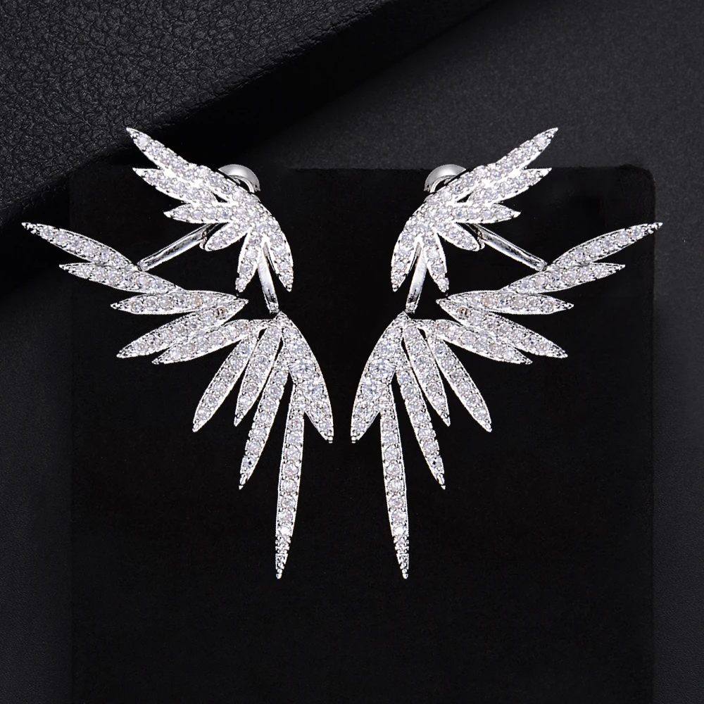 GODKI элегантные свадебные серьги известного дизайна в виде листьев с покрытием из