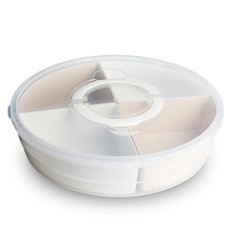 

Portable Dried Fruit Tray and Fruit Box Household Compartment with Lid for Snacks Sealed