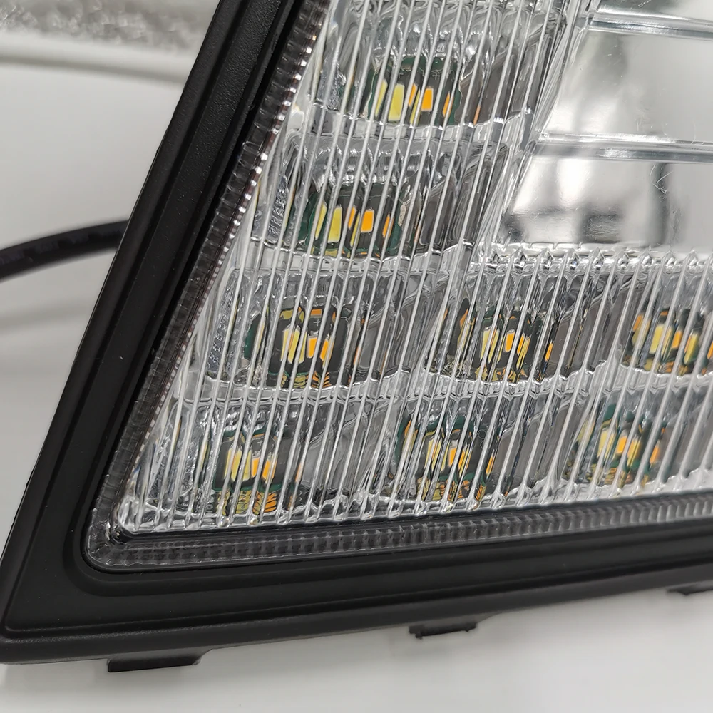 

ECAHAYAKU 1 Pair LED DRL For Hyundai IX25 2014 2015 2016 LED Daytime Running Light fog Lamp with yellow turning signal light 12V