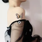 Цветная Золотая водостойкая временная татуировка, металлическая татуировка, наклейка, красивая бабочка, хна для боди Арта, тату, временная татуировка для женщин