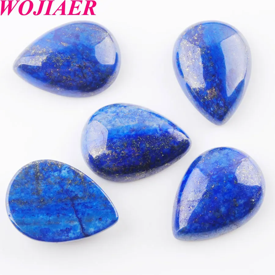 WOJIAER Lapis Lazuli драгоценные камни каплевидный Кабошон Кабины без отверстия 18x25x7 мм