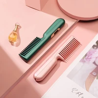 mini portable hair straightening comb usb rechargeable curler business trip hair hairdressing comb hair care styling tools
