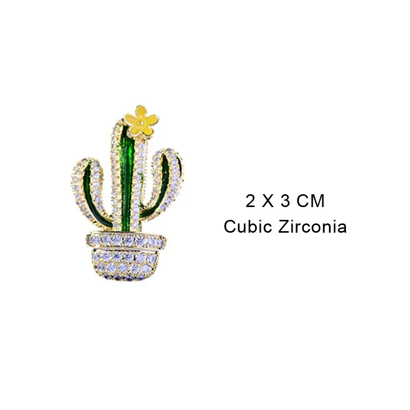 Модная маленькая эмалированная брошь в виде кактуса для женщин праздничный