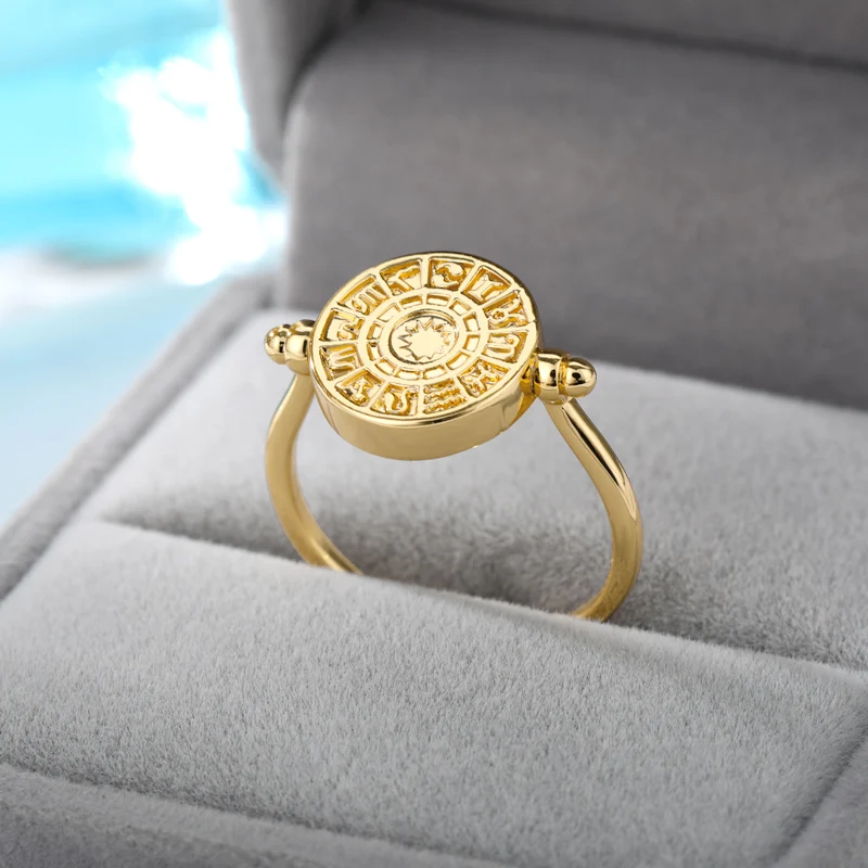 Круглая монета из нержавеющей стали вращающееся кольцо на палец уникальное