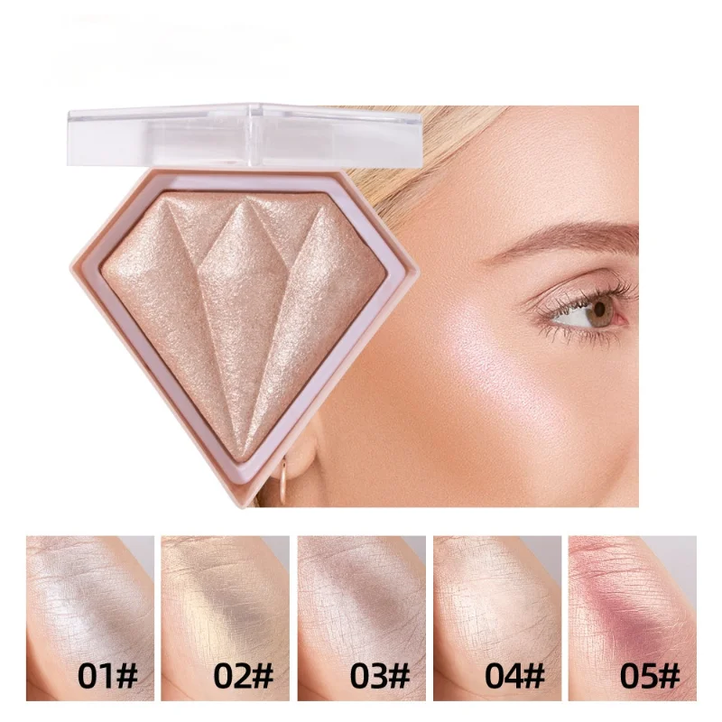 

Diamond Highlighter Powder Palette Brighten Skin Natural Shimmer Glitter Face Highlight High Pigments Face Body Bronzer 5 Colors