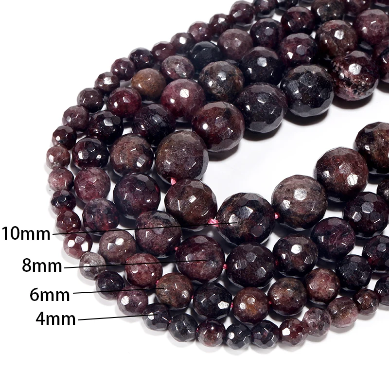 4/6/8/10 мм Ограненный Природный Камень Бисер для рукоделия Круглые бусины