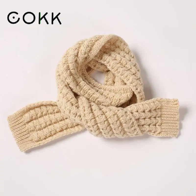 COKK 2020 Новый Детский шарф Корейские вязаные шарфы для девочек и мальчиков детские