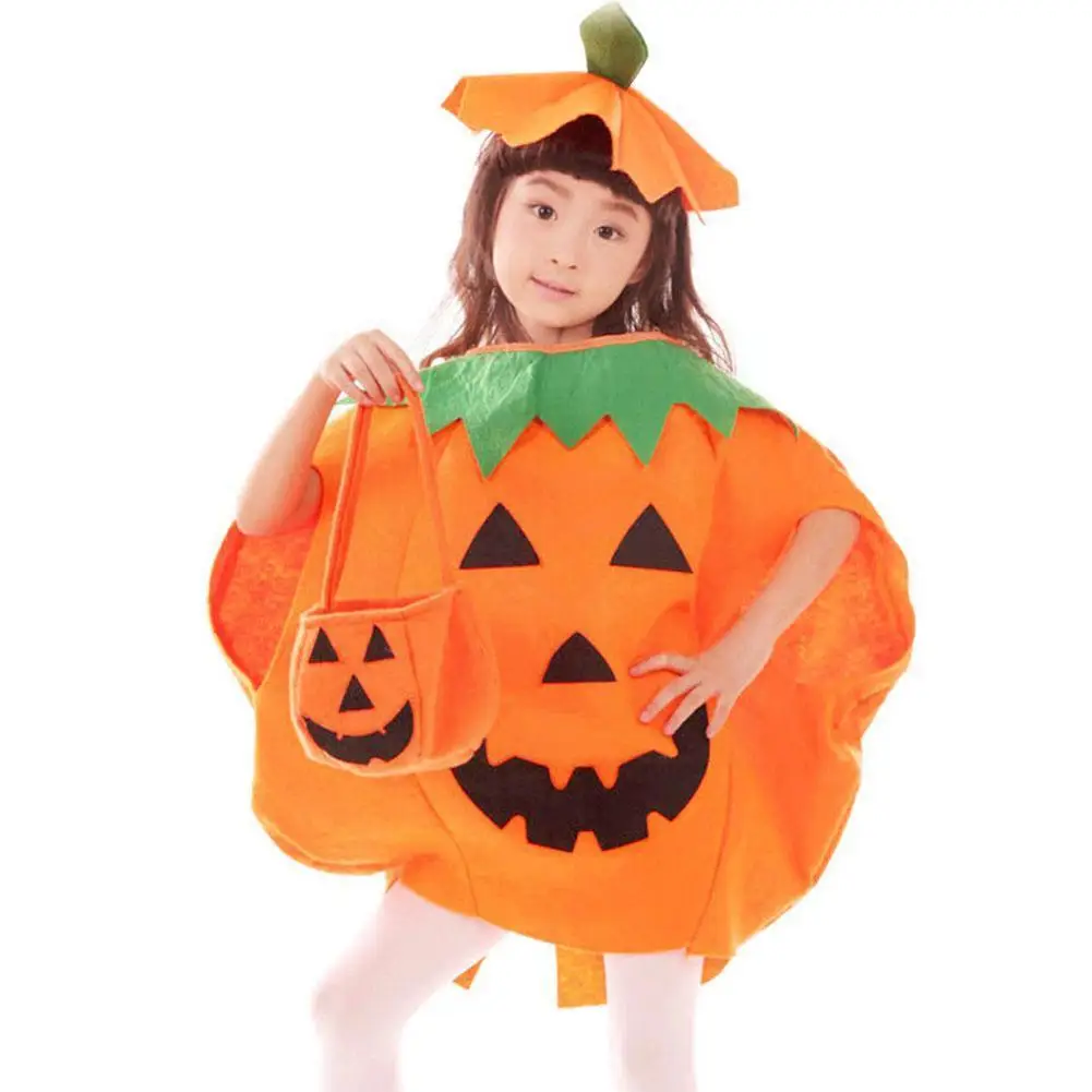 

Party Supply Cosplay Halloween Pumpkin Costume Adult Fancy Child Hat Cloth For Family Suit Cloak Party Pumpkin Outfits G7A4
