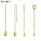 DPLAOPA 925 пробы серебряные серьги-кольца с подвеской и золотым покрытием, серебряный жемчуг, женские роскошные серьги для пирсинга