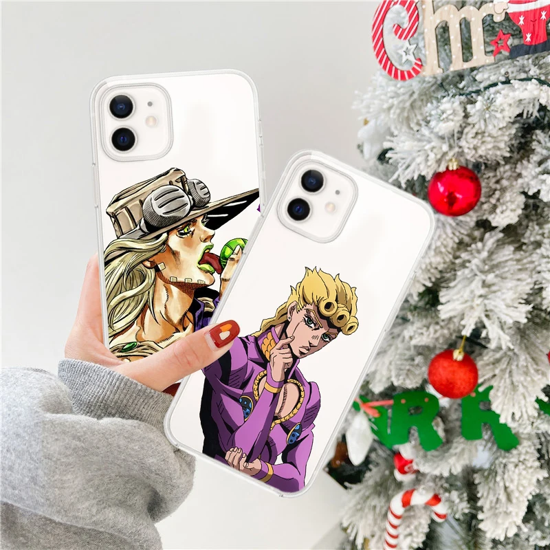 

JoJo's Bizarre Adventure JoJo Anime Clear soft TPU Phone Case Shell Cover For iPhone SE 6 6s 7 8 Plus X XR XS 11 12 Mini PRO MAX