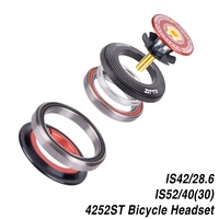 mtb bicycle headset 42mm 52mm cnc 1 18 1 12 tapered tube fork straight is42 is52 integrated angular contact bearing 4252st