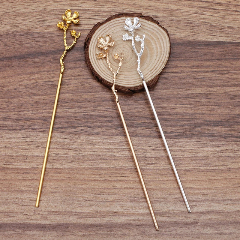 10 шт./лот металлические вилки для волос палочки в виде ветвей дерева китайская