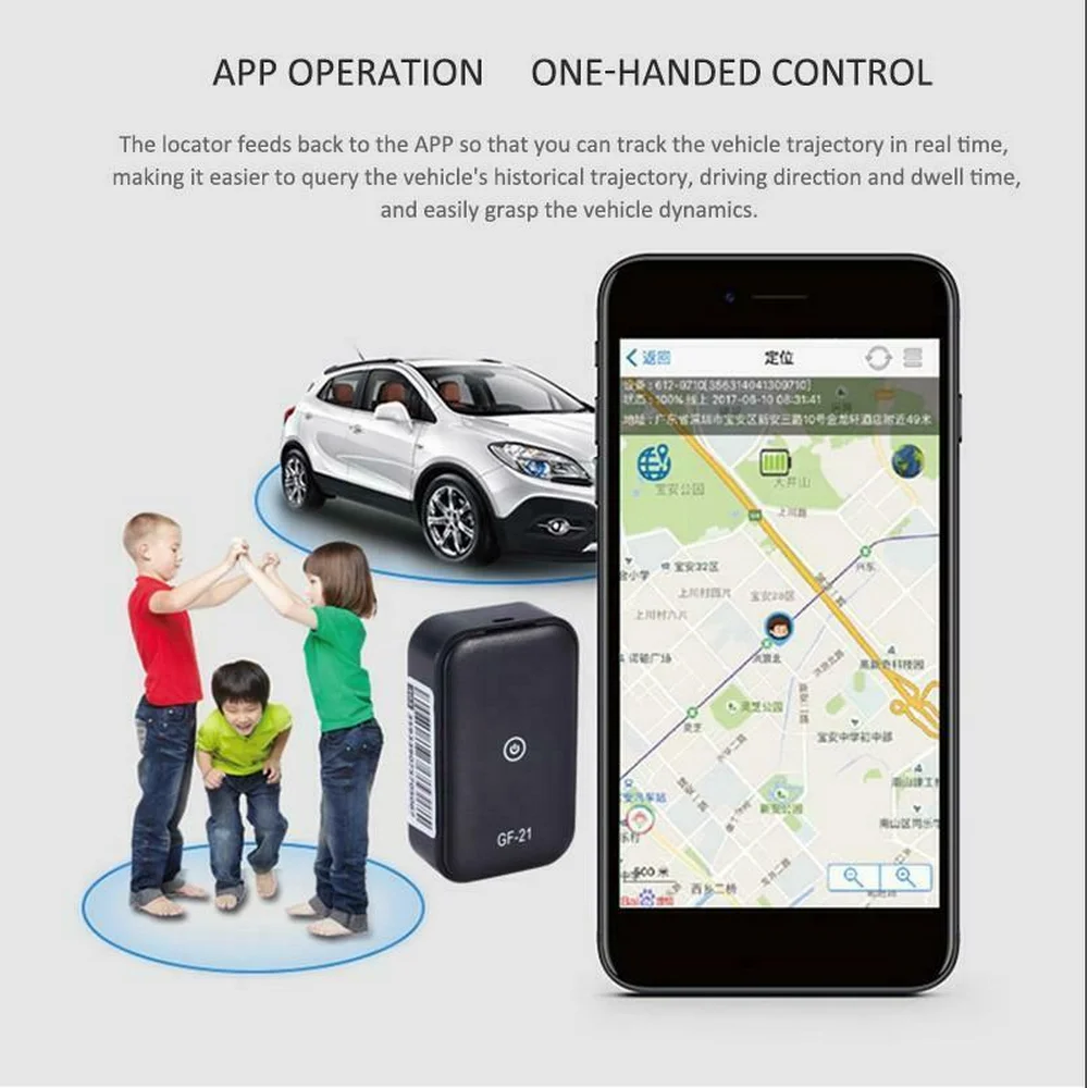 GPS-трекер для авто GF21 мини-локатор с функцией записи голосовым управлением Wi-Fi + LBS