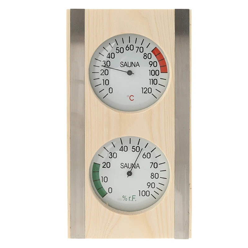 

Relaxing Facility Pine Wood Material Thermo-Hygrometer Used in Sauna Bath