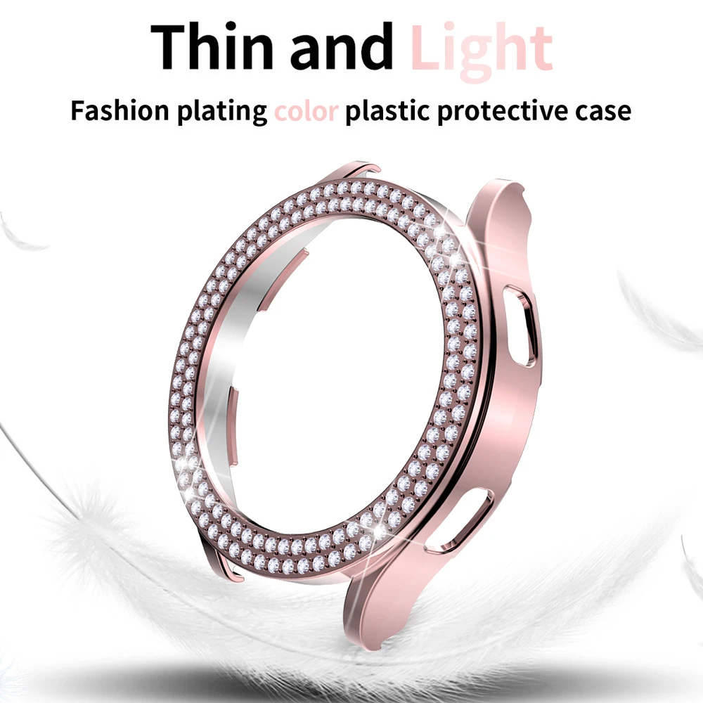 Women Diamond Hollow Cover for Samsung Galaxy Watch 5 4 40mm 44mm Case Watch4 Hard PC Bumper Bling Frame Exquisite Jewelry Shell