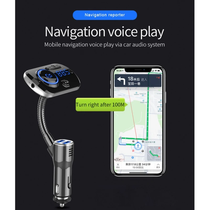 BC51 цветной дисплей Bluetooth Автомобильный fm-передатчик беспроводной радиоадаптер с