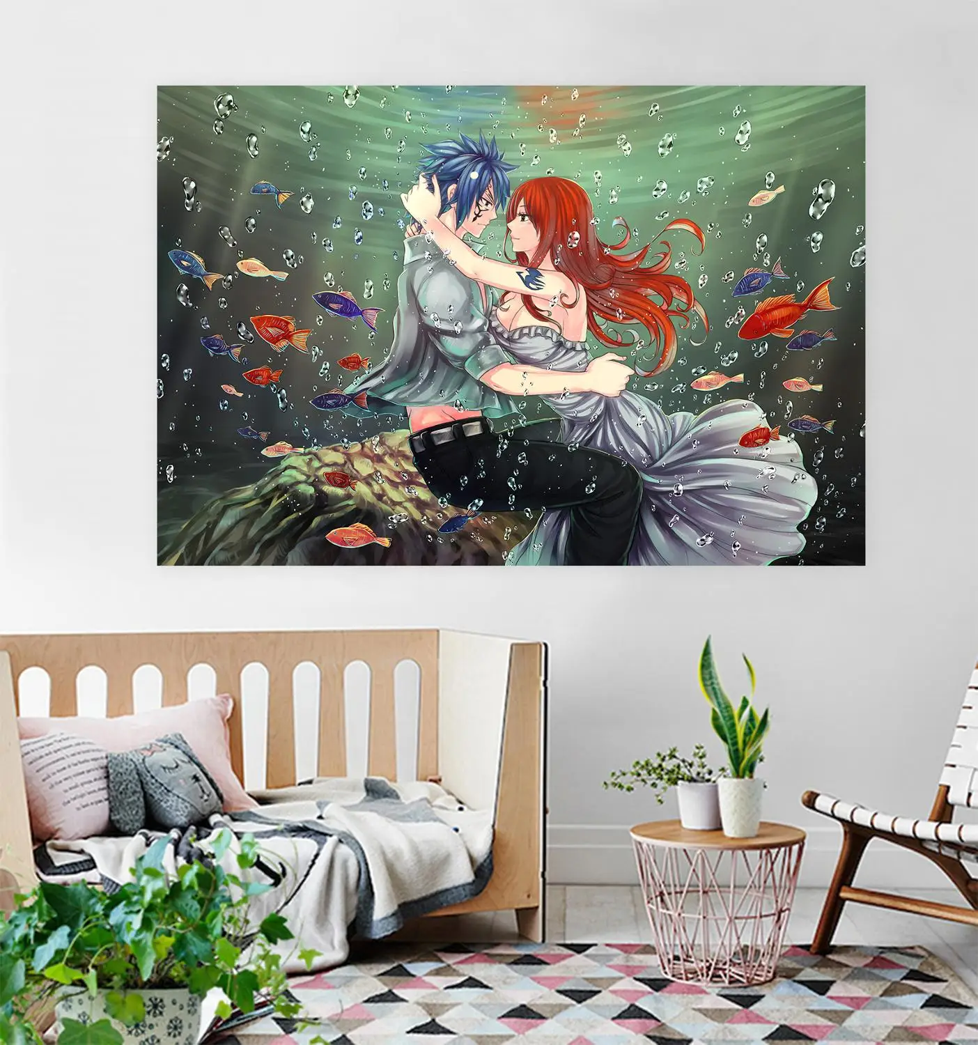 Самоклеящиеся 3D-наклейки на стену в стиле японского аниме с хвостом феи фотообои