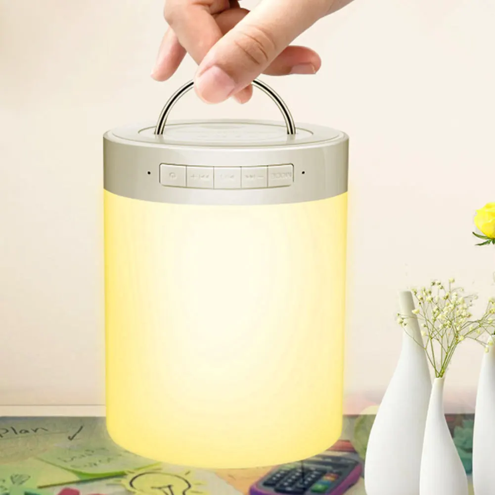 

LED Touch Control Mood Light Dimmable Multicolour Bedside Lamp With Bluetooth Speaker Rechargeable Children Gift Bedrooms Decor