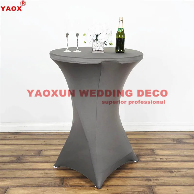 

35 Colors Stretch Round Tablecloth Cocktail Table Cover Spandex Bar Table Cloth Hotel Wedding Party Table Cover Decor