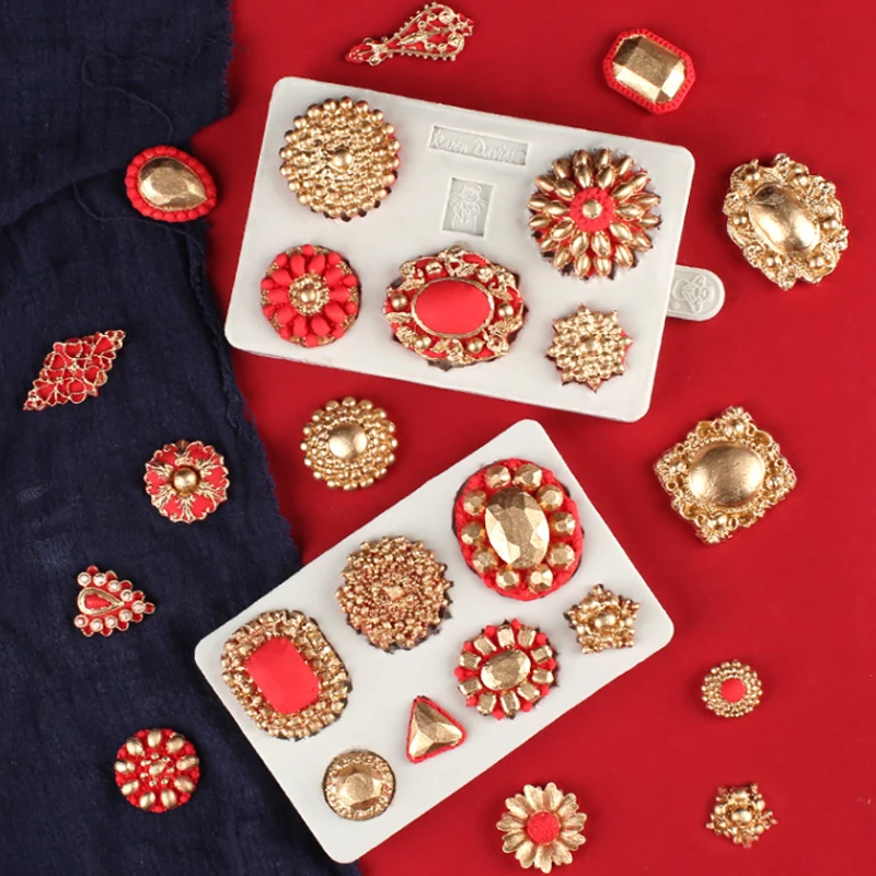 Силиконовая форма для украшения драгоценных камней в европейской оправе тортов