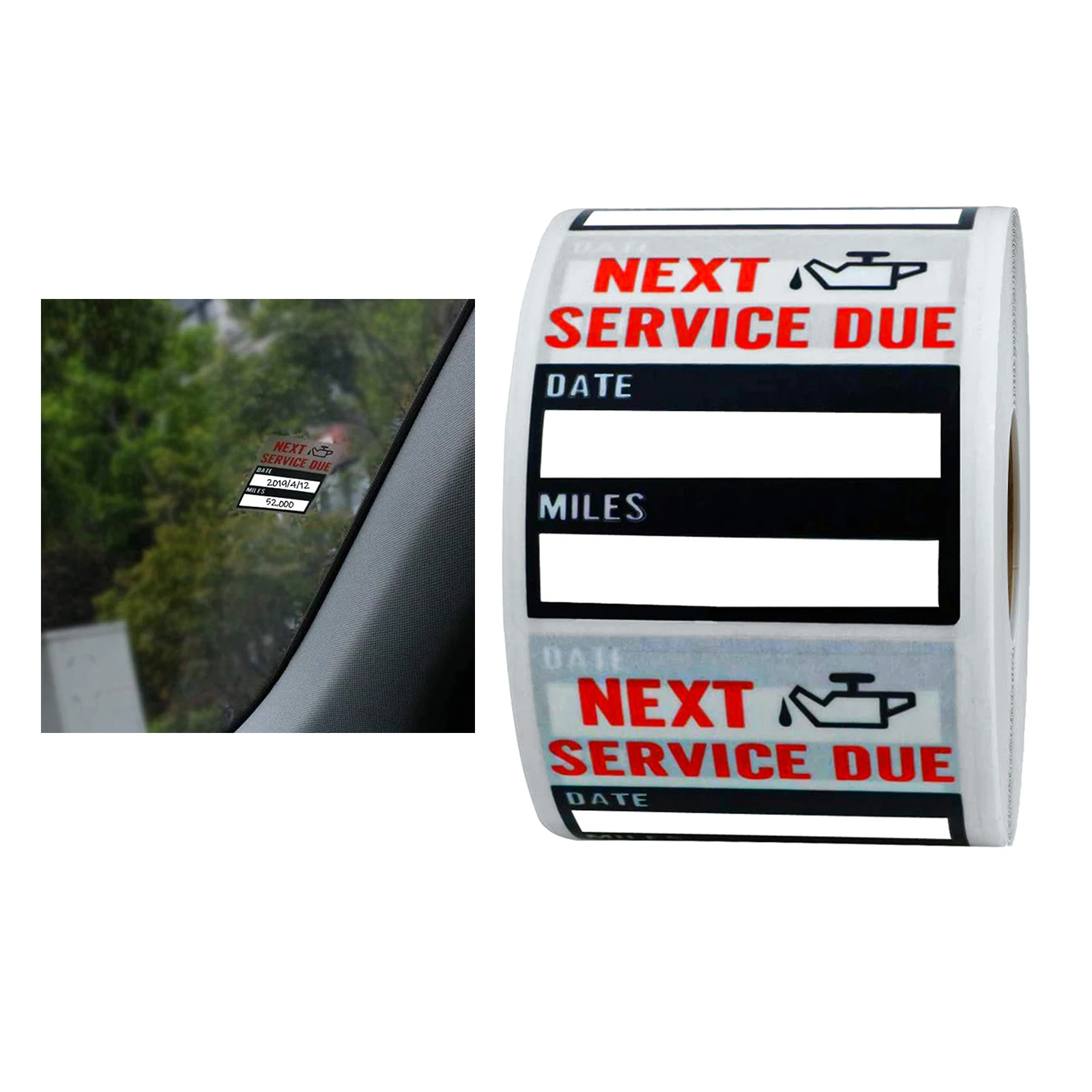 

Oil Change Maintenance Service Reminder Stickers Window Sticker Adhesive Labels Car Sticker with Perforation Line