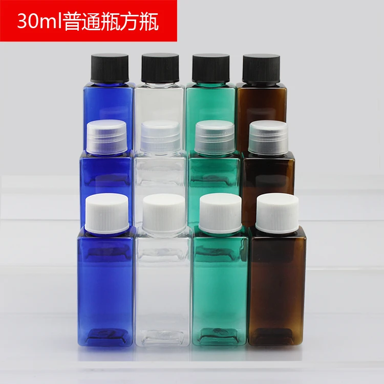 Маленькая пластиковая бутылка для образцов 30 мл квадратная обычная крышка ПЭТ 20