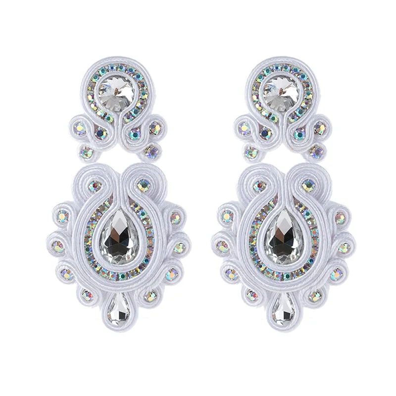 Pendant earrings 4 KPacTa индивидуальный Ретро ручной работы большой кулон серьги браслет кожа круглые женские Серьги Браслет Набор Национальный ветер подарок - Окраска металла: Pendant earrings 4