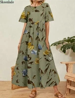 oversea size 5xl women o neck long sleeved women dresses color stitching casual long skirt character printing healthy