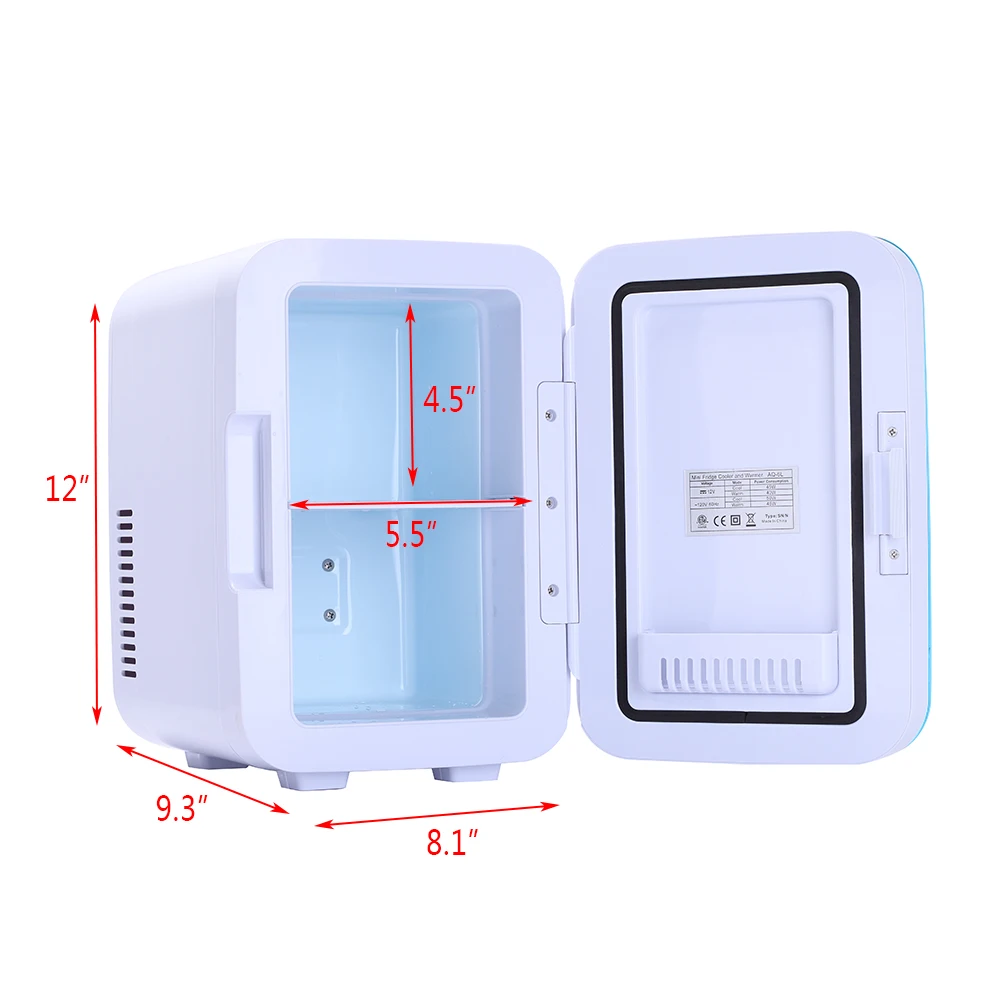 

[US-W]ZOKOP Electric Mini Portable Fridge Cooler & Warmer (6 Liter / 0.21 Cuft / 8 Can) AC/DC Portable Thermoelectric System Gra