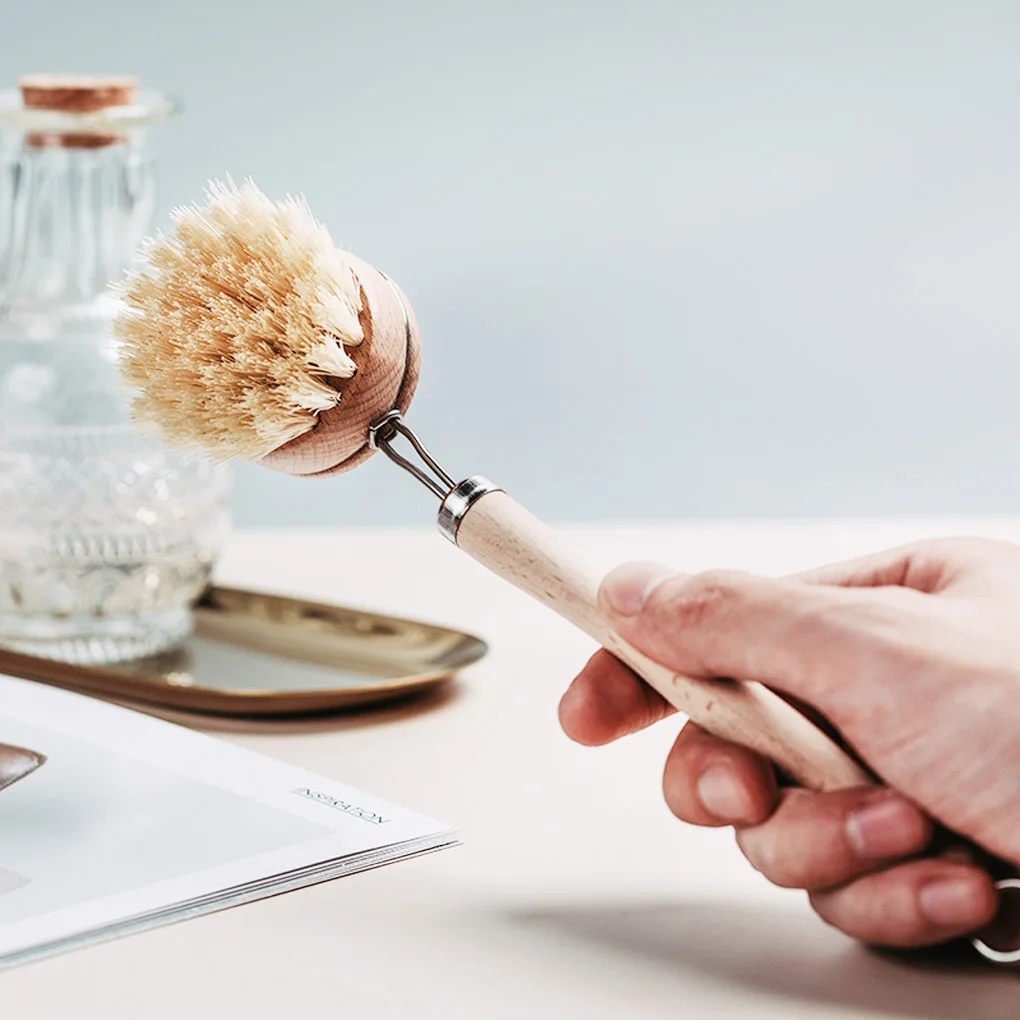 Щетка для мытья посуды из дерева с длинной ручкой|Чистящие щетки| |