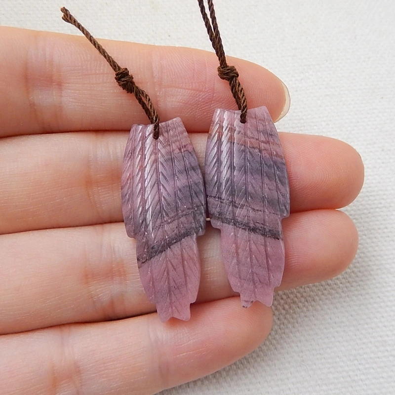 Распродажа 1 пара родонитов из натурального камня резные серьги с крыльями и