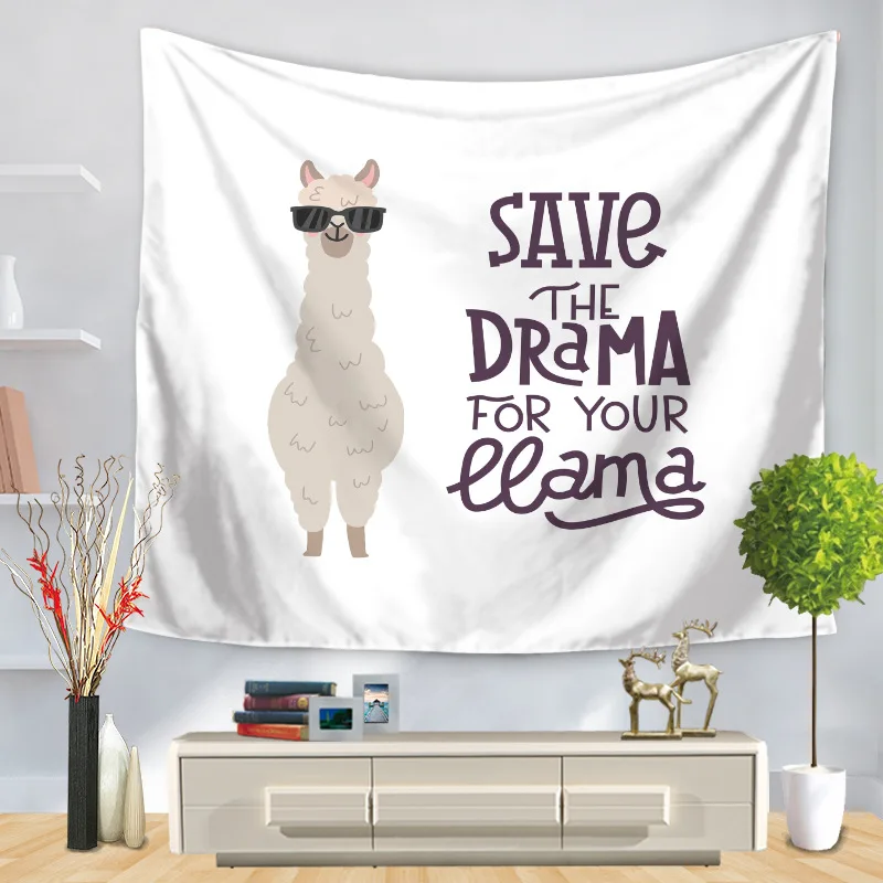 Animal alpaca Printed Wall tapestry Background cloth wall carpet hanging Home Decor Beach mat 75*90cm GT-0017 | Дом и сад