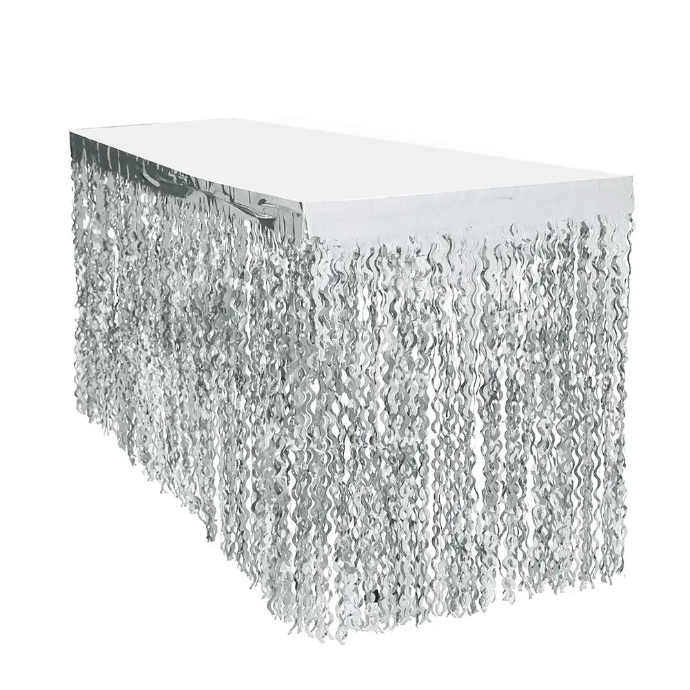 TPFOCUS Multicolor Glitter Spiral Tassel Curtains Bridal Shower Table Skirt for Wedding Birthday Baby Shower Party Decoration