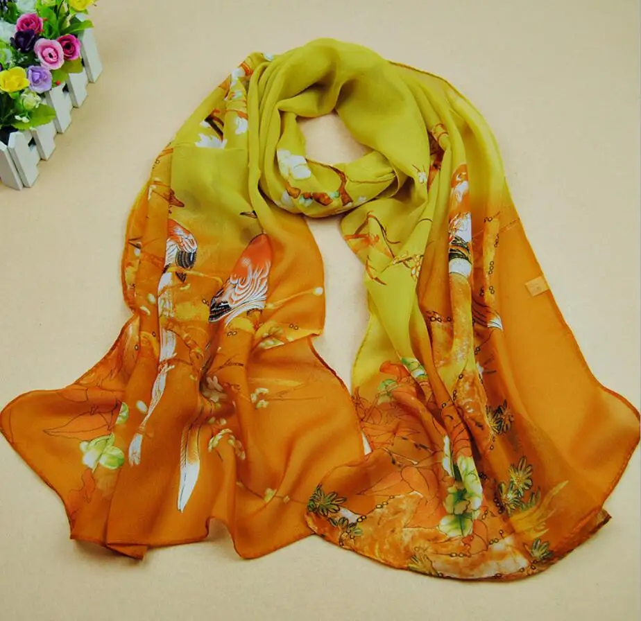 Женский шифоновый шарф Skarf в китайском стиле хиджаб хит продаж шали с цветочным и