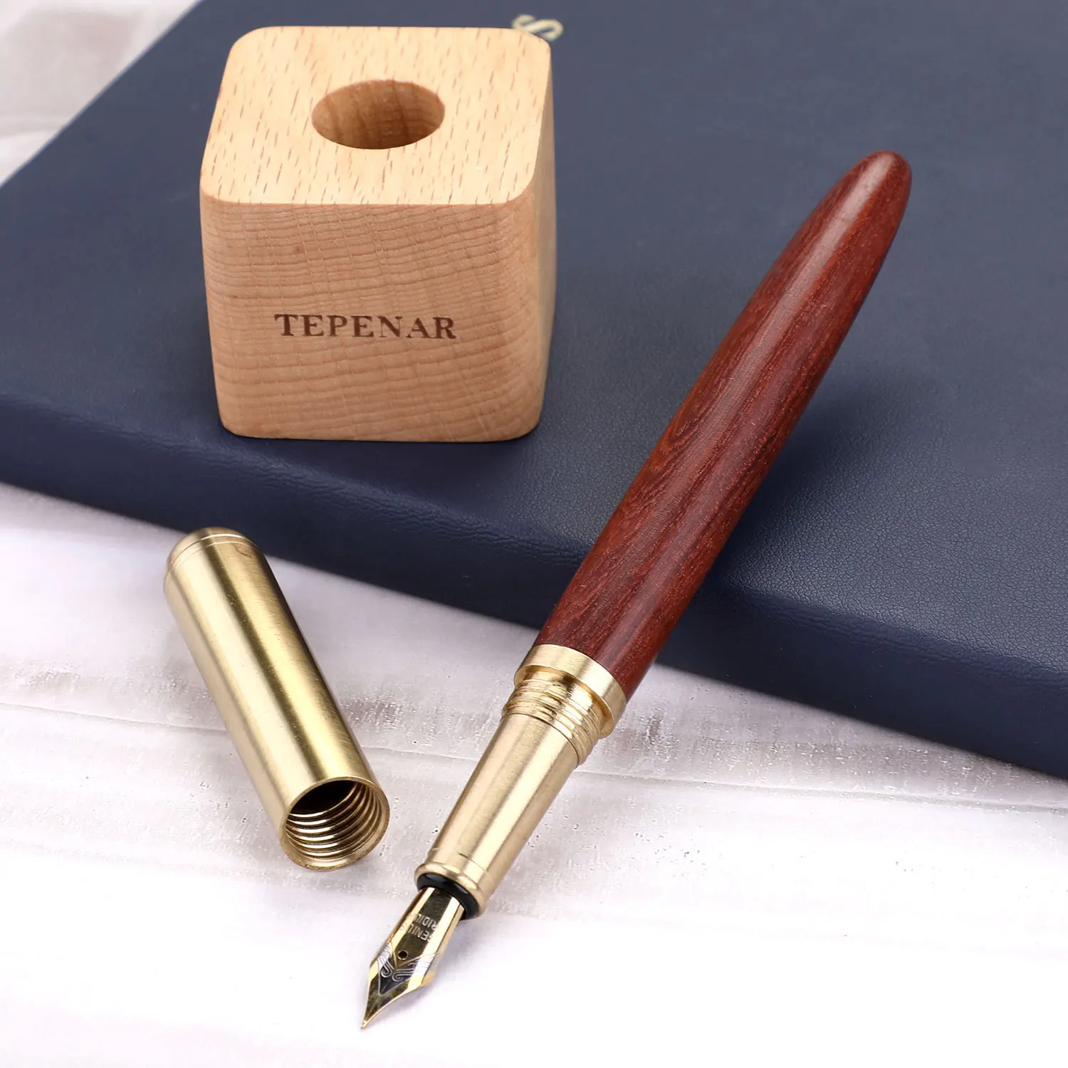 

Luxury Wood Fountain Pen With pen Holder Set High Quality Pen Filler Business Office school supplies Creative personalized gifts