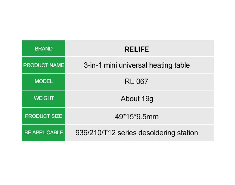 soldering iron station Mini Heating Table Pure Copper Production RELIFE RL-067 3 In 1 Soldering Iron Tip For 936 210 T12 Series hot stapler