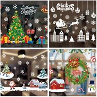 wallpaper christmas holiday window sticker decoration christmas static stickers elk santa claus snowflake stickers