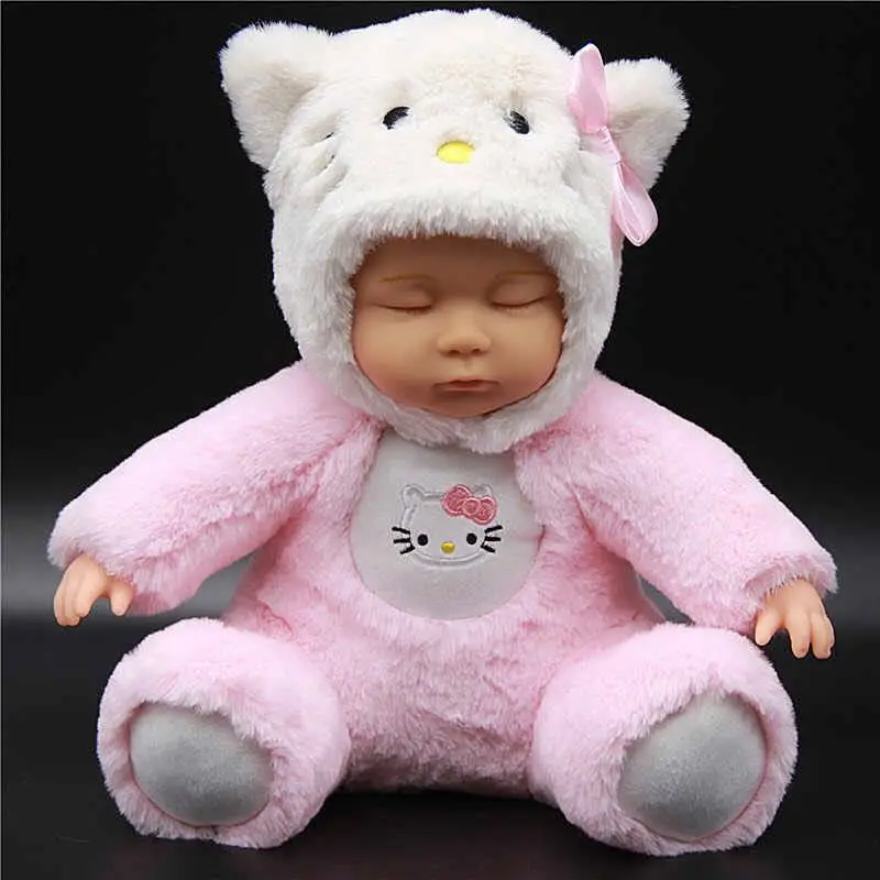 Новинка 25 см Спящая Детская кукла kawaii bebe слон животное плюшевая игрушка Розовая Свинья высококачественное моделирование девочка кукла