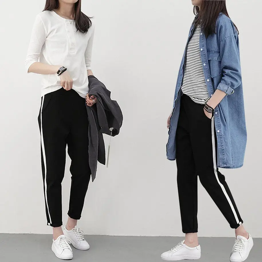 

Summer Men's and Women's Casual Hip-hop Casual Pants Couple Adult Trousers Loose Elastic Waist Sports Pants Long S M L Xl 2xl