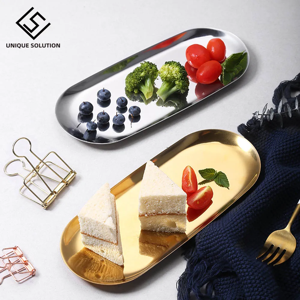 Новый красочный металлический лоток для хранения Золотая овальная точечная