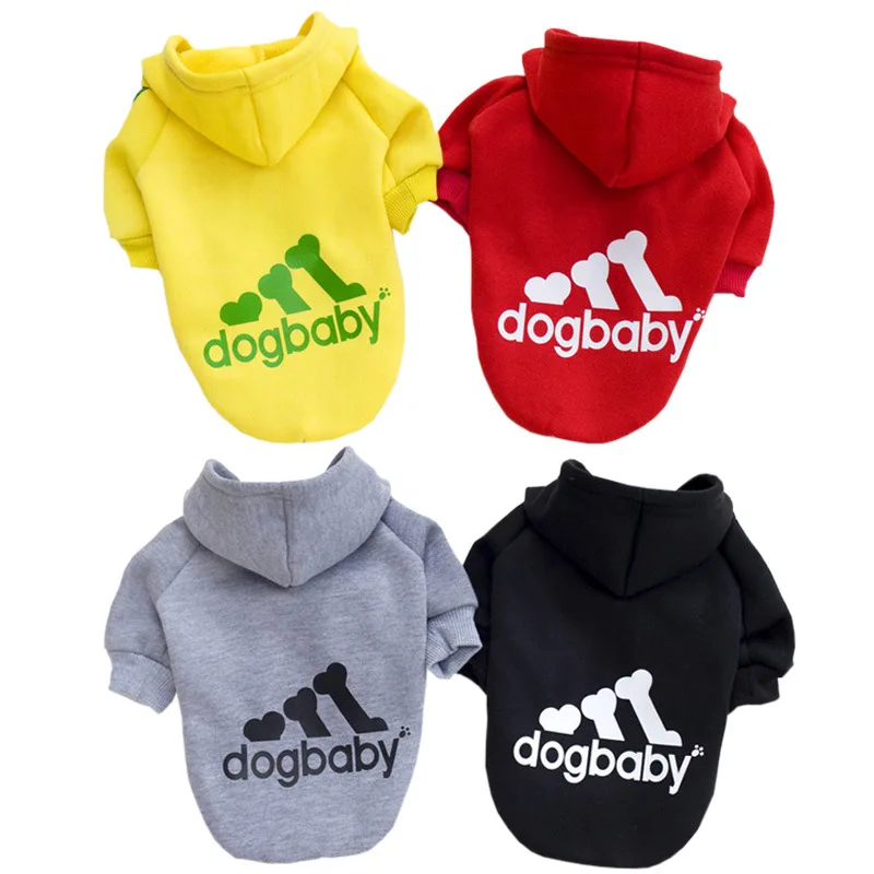 

Pet Clothes New Fall Winter Dog Sweater Hooded Puppy Cat Sportswear Teddy French Bulldog Plus Velvet Warm Hoodie