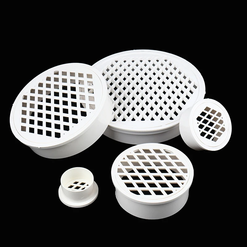 PVC50/75/110/160/200 Insert Type Simple Floor Drain Garden Balcony Roof Round Filter Net Outdoor Drainage Fittings