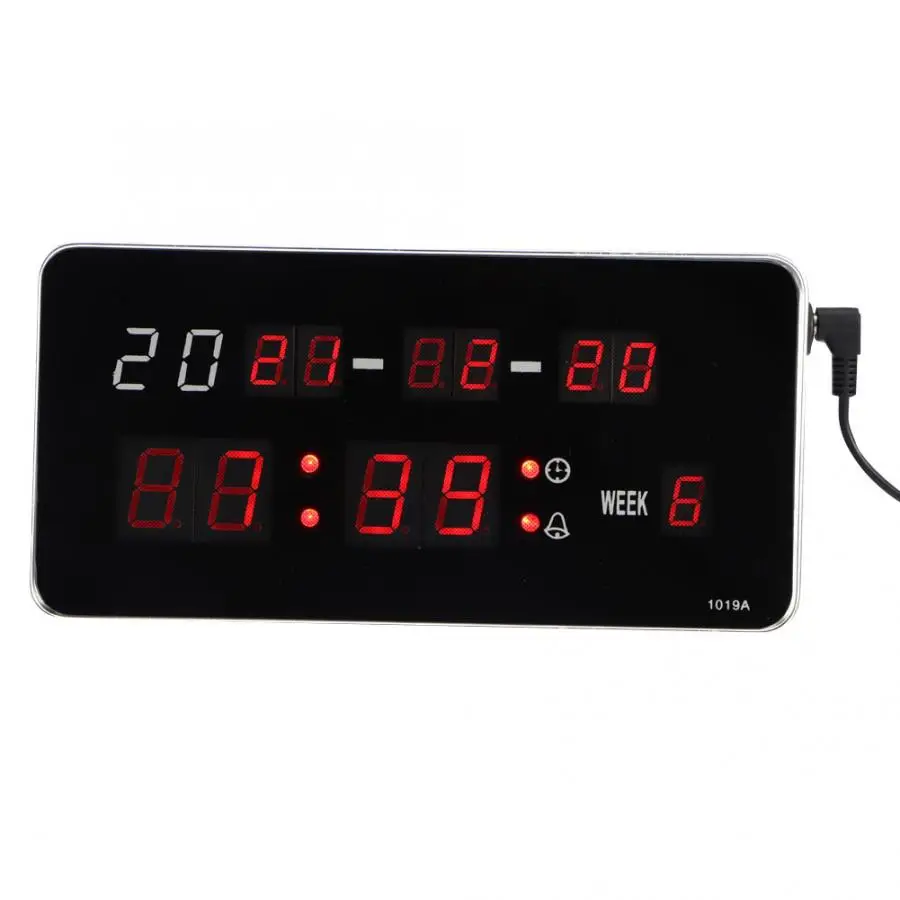 Цифровой светодиодный будильник с зеркалом многофункциональные настольные часы