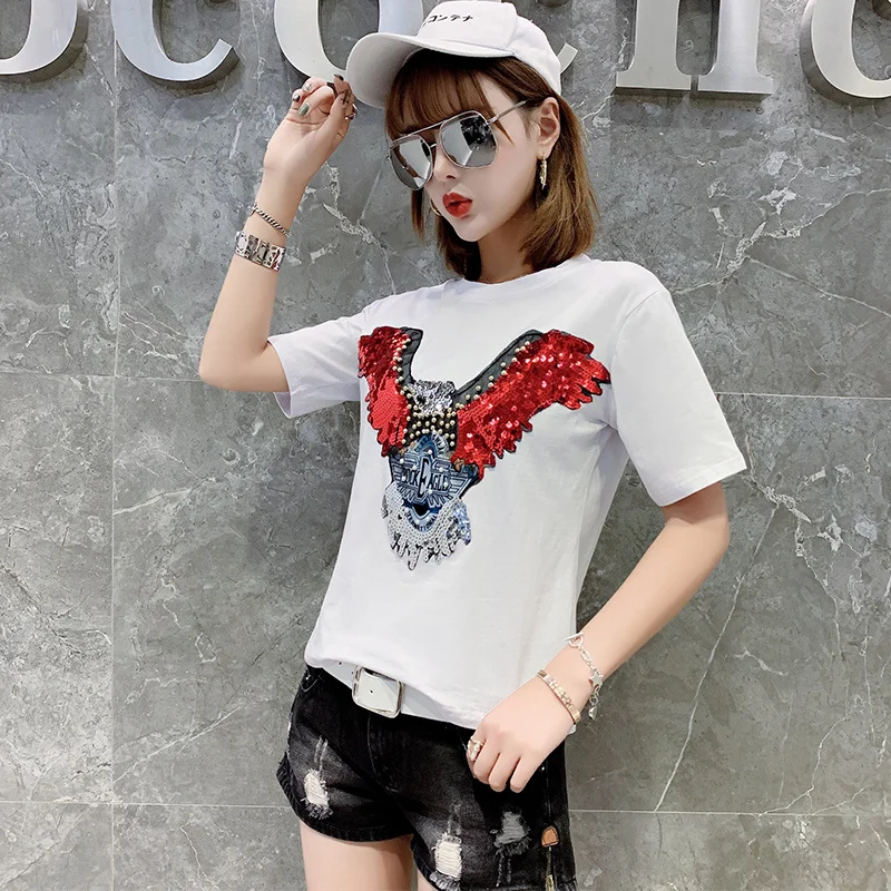 Летние Короткие топы с круглым вырезом белая хлопковая Футболка буквами и