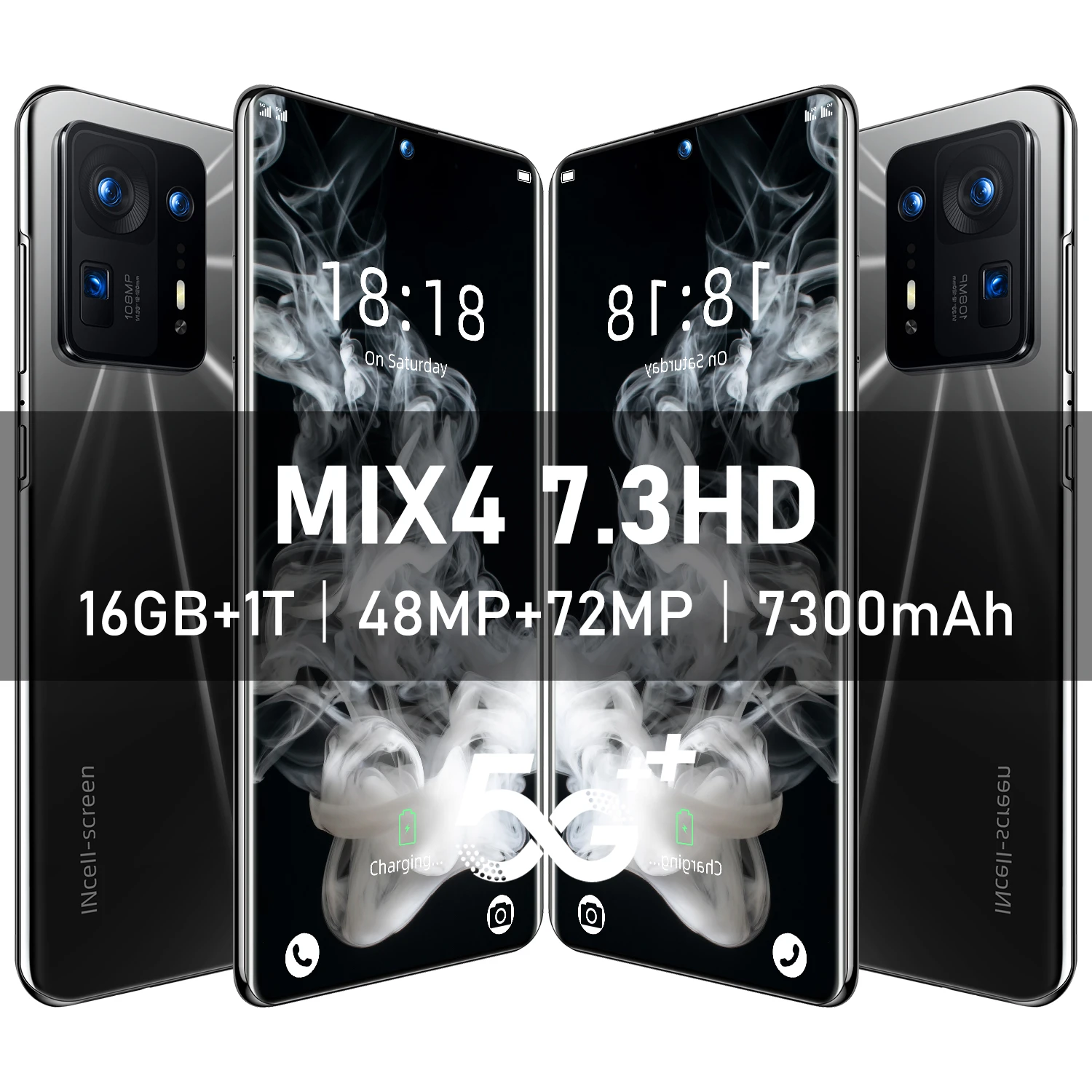Tel&eacute;fono Inteligente MIX 4, 16GB, 1T, 5G, versi&oacute;n Global, Qualcomm, 888 + 7,3 pulgadas, Android 12, 7300mAh, 72MP, desbloqueado-5