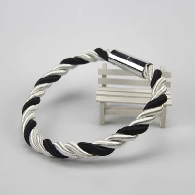 Black and white Новинка, креативная шторка, магнитная пряжка, простые украшения, украшение для окна, пряжка, держатель, магнитный галстук - Color: Black and white