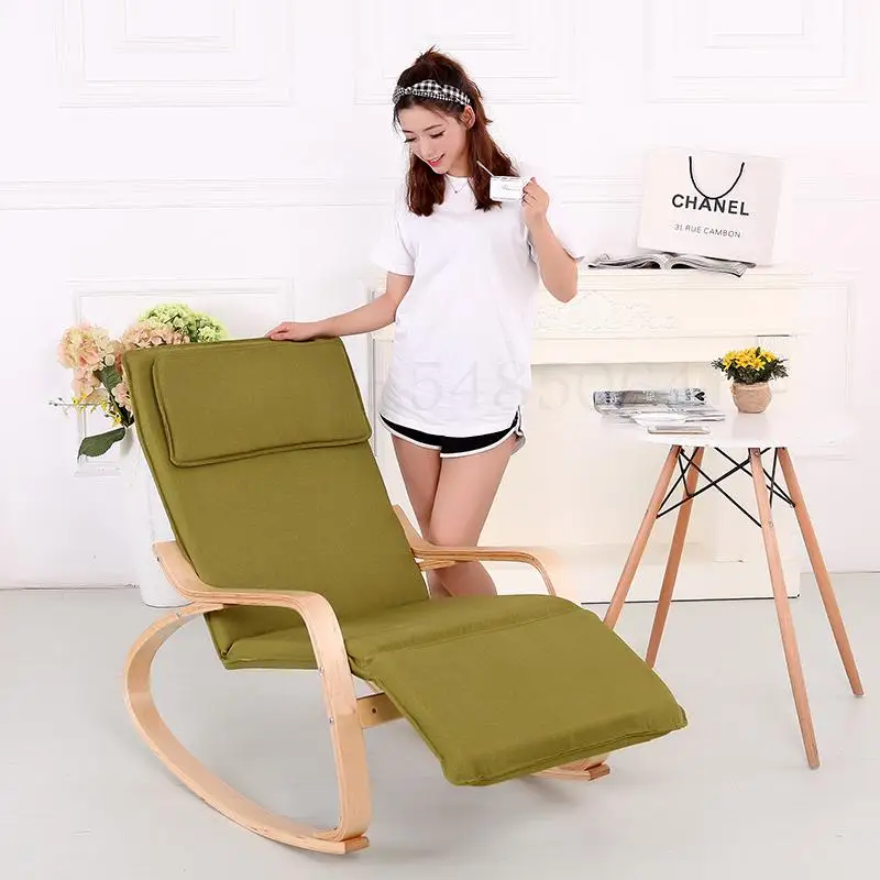Rocking Chair Adult Leisure Solid Wood Recliner Single Sofa Lunch Break Elderly |