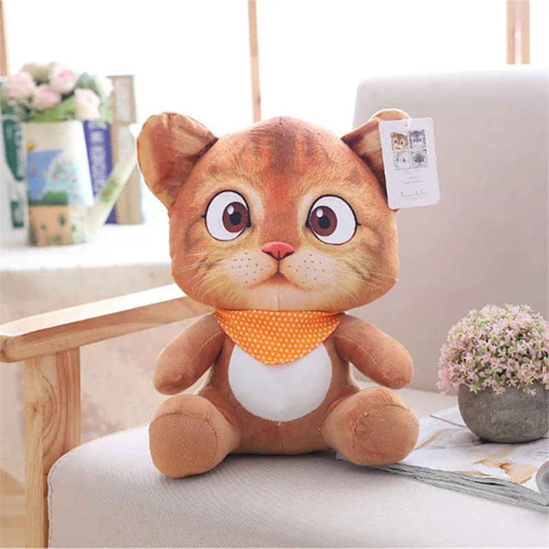 20 см милые мягкие 3D моделирование мягкие игрушки для кошек двустороннее сиденье диван подушка Kawaii Плюшевые Животные Кошки куклы игрушки подарки - Цвет: Yellow