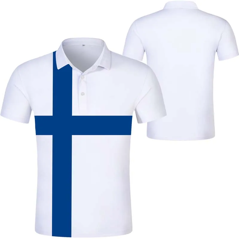 Финская рубашка поло с бесплатным именем на заказ изображением плавника